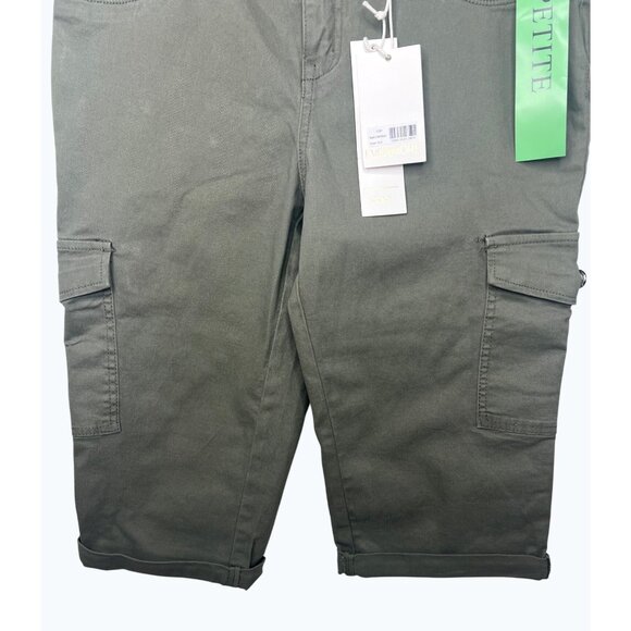 Evermore Womens Capri Cargo Pants Size 10P Olive Green - Picture 11 of 14